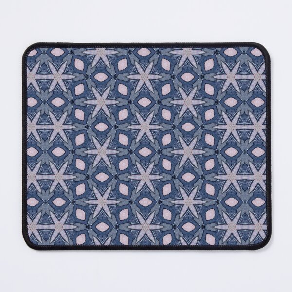 Item preview, Deep Indigo Slate Blue Soft Lilac Starburst Hexagonal Mosaic Mandala - Duvet Cover designed and sold by ArithraStudio.