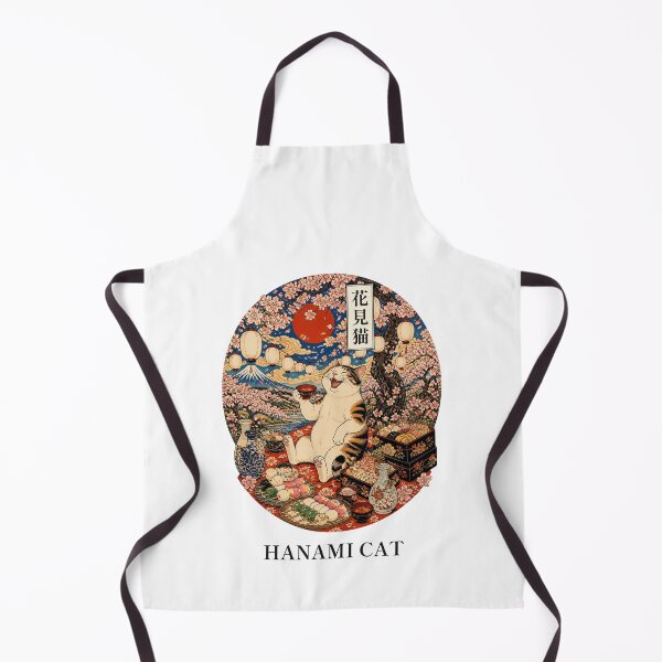Item preview, Hanami Cat with Japanese Title 花見猫 | Ukiyo-e Cat | Japanese Design designed and sold by JapanMemoir.