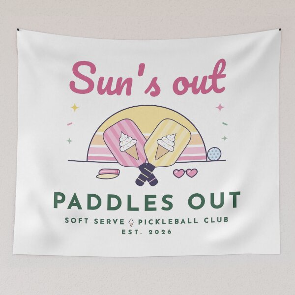 Item preview, Sun’s Out Paddles Out – Cute Pastel Pickleball Sunset designed and sold by IsleAmore.