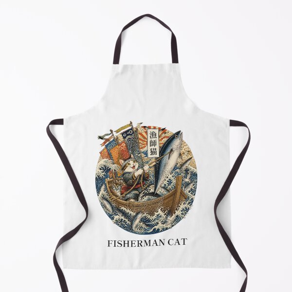 Item preview, Fisherman Cat with Japanese Title 漁師猫 | Ukiyo-e Cat | Japanese Design designed and sold by JapanMemoir.