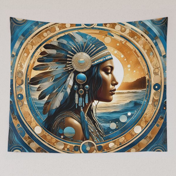 Item preview, Native American Woman Mandala Art - Woven Traditions Vol (5) designed and sold by JJArtCreations.