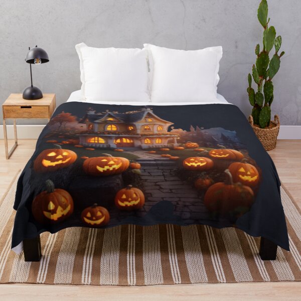 Item preview, Welcoming Halloween with a pumpkin house - 8 designed and sold by Universe-of-Merch.