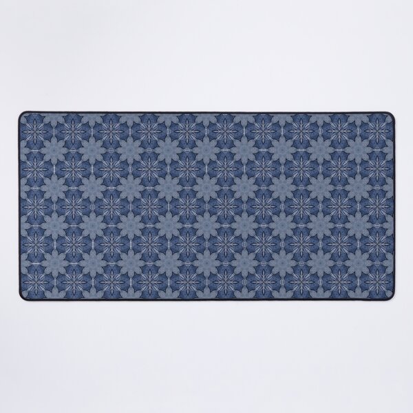 Item preview, Slate Blue Deep Indigo Octagonal Floral Mosaic Mandala - Duvet Cover designed and sold by ArithraStudio.