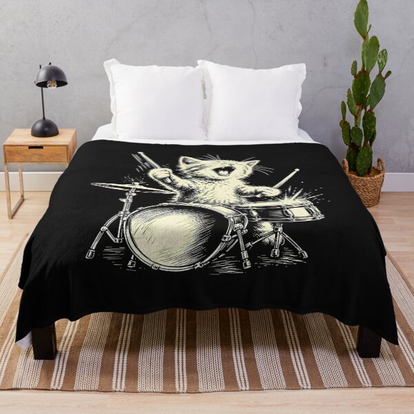 Item preview, Mens Cute Tabby Cat Playing Drums Funny Music Feline Drummer designed and sold by MOHAMED FRASER.