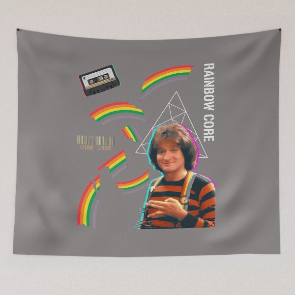 Item preview, Robin Williams Mork Rainbow Suspenders Portrait-11 designed and sold by MarielleMedhur.