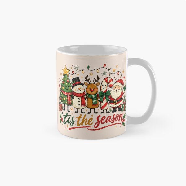 Item preview, Tis The Season Cute Christmas Characters, Retro Santa Reindeer Candy Cane, Festive Holiday Aesthetic, Merry Xmas Gift designed and sold by Quiajia.