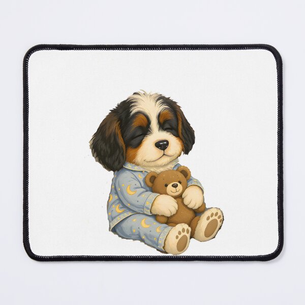 Item preview, Sleeping Bernedoodle Puppy Pajamas Art designed and sold by Kedspicedesign.