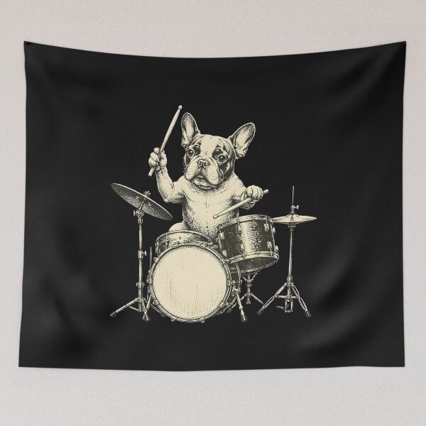 Item preview, Animals Cute Boston Terrier Playing Drums Funny Music Dog Drummer designed and sold by MOHAMED FRASER.