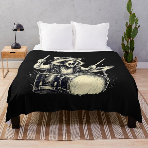 Item preview, Raccoon Playing Drums Funny Music Drummer Graphic Animal designed and sold by MOHAMED FRASER.