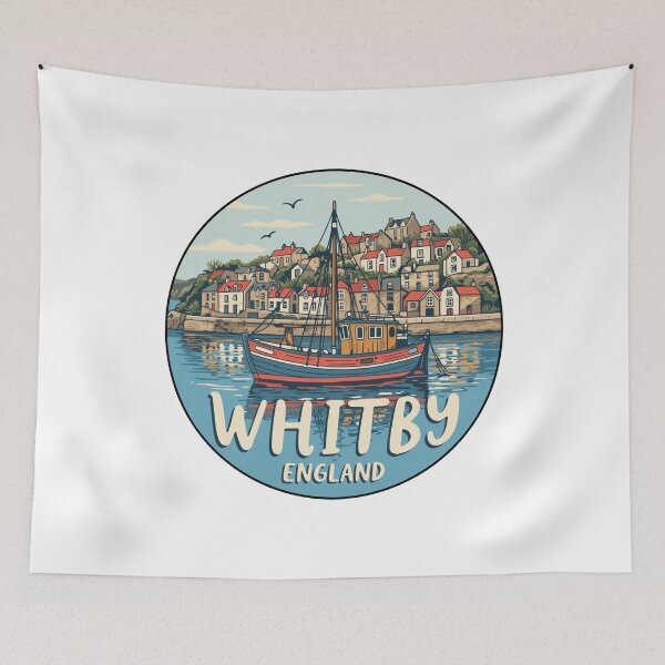 Item preview, Whitby England: Vintage Fishing Boat Art  designed and sold by CircinusStore.