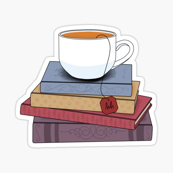 Thé et livres Sticker