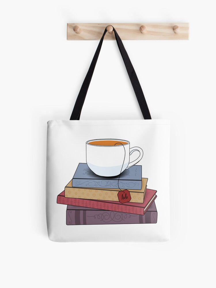 Thumbnail 1 of 2, Tote Bag, Tea and books  designed and sold by NicoleHarvey.
