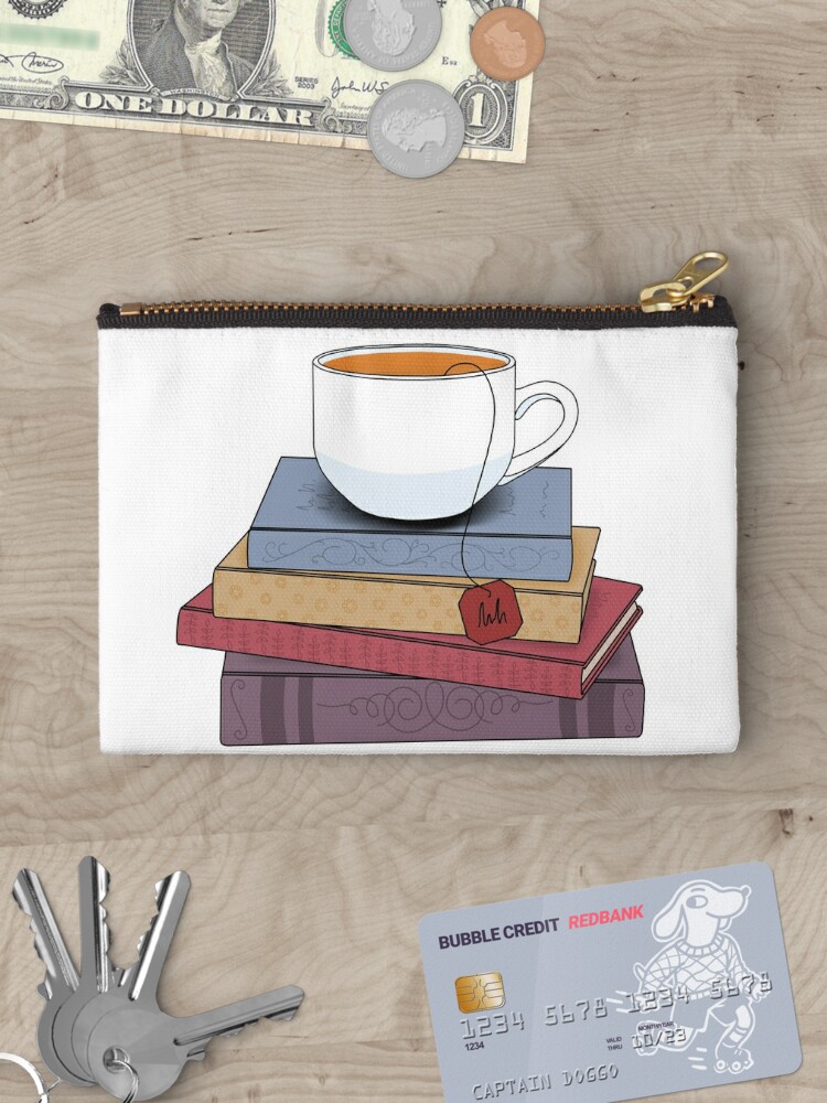 Thumbnail 3 of 4, Zipper Pouch, Tea and books  designed and sold by NicoleHarvey.