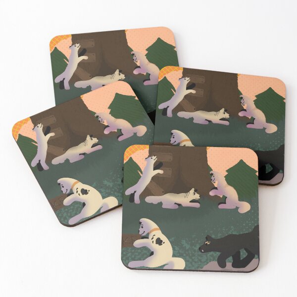 Item preview, Cute Playful Wolves at Hollow Tree Den Illustration designed and sold by fibiiistd.