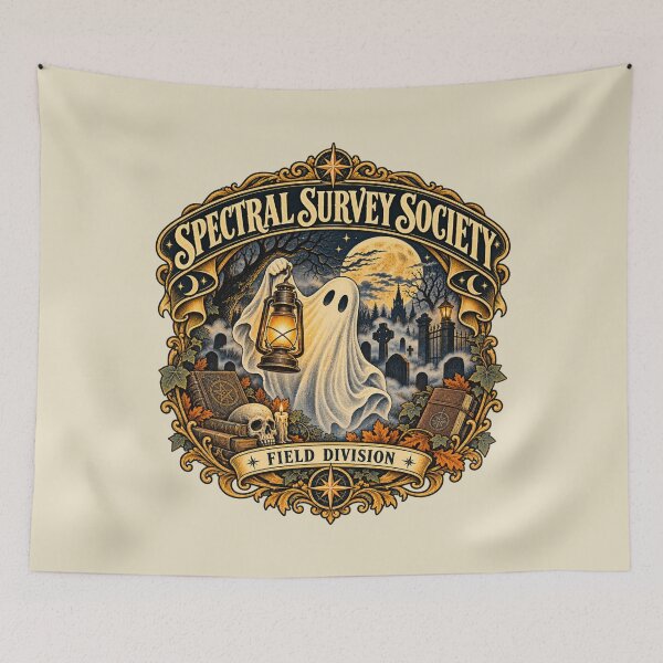 Item preview, Spectral Survey Society Vintage Ghost Halloween Art designed and sold by CalmCapy Co.