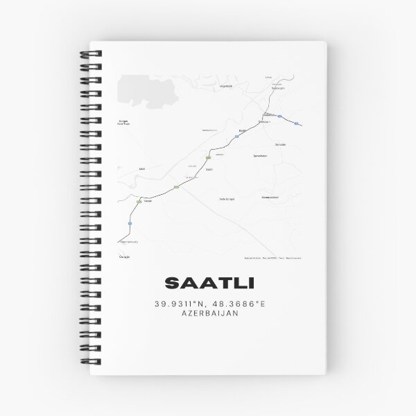 Item preview, Saatli Azerbaijan Map Coordinates Minimalist Location Design designed and sold by RM-Journey.
