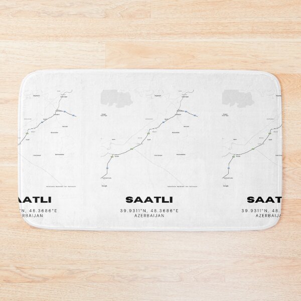 Item preview, Saatli Azerbaijan Map Coordinates Minimalist Location Design designed and sold by RM-Journey.
