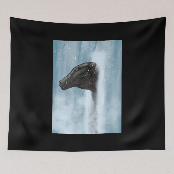 Item preview, Dinosaur Head Emerging from Waterfall Illustration designed and sold by fibiiistd.