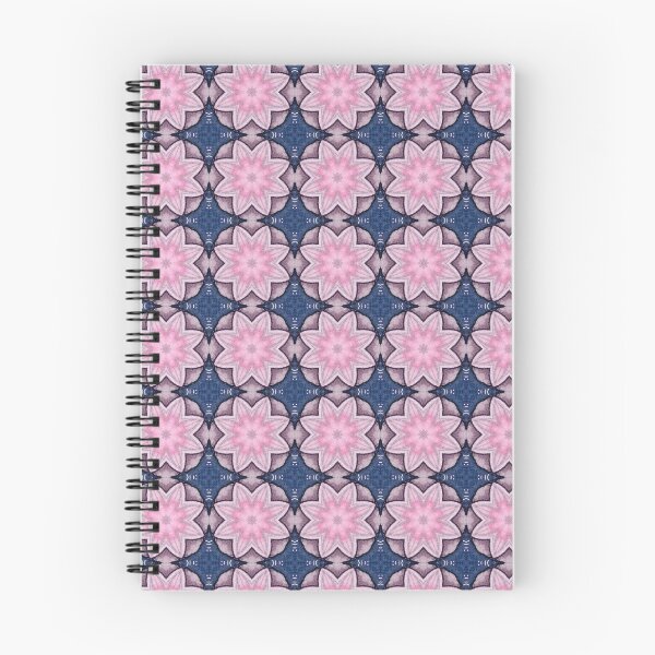 Item preview, Coral Pink Dusty Mauve Deep Indigo Octagonal Floral Mosaic Mandala - Duvet Cover designed and sold by ArithraStudio.