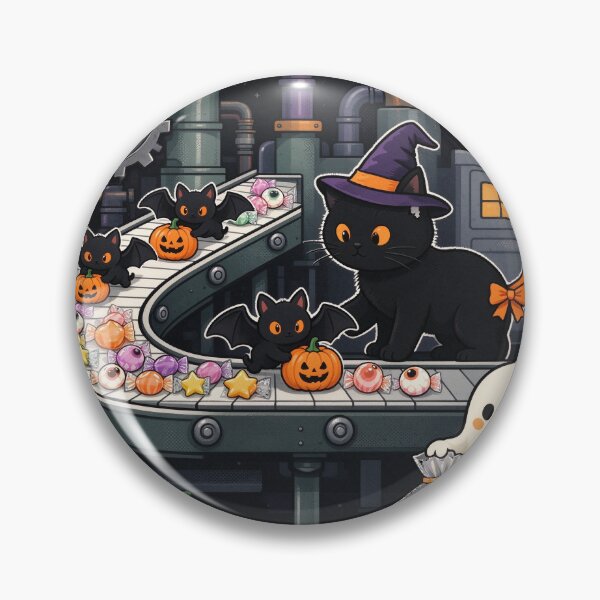 Item preview, Spooky Candy Factory Cute Black Cat and Ghost designed and sold by DigArtis.