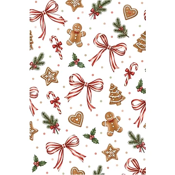 Artwork thumbnail, Cute Christmas Gingerbread Bows Pattern by RendszikeStudio