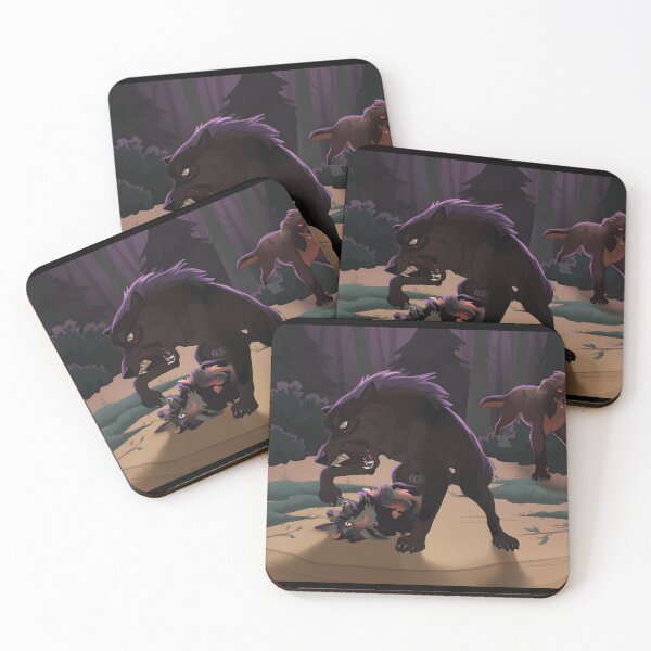 Item preview, Dark Wolves Battling in a Shadowy Forest Scene designed and sold by fibiiistd.