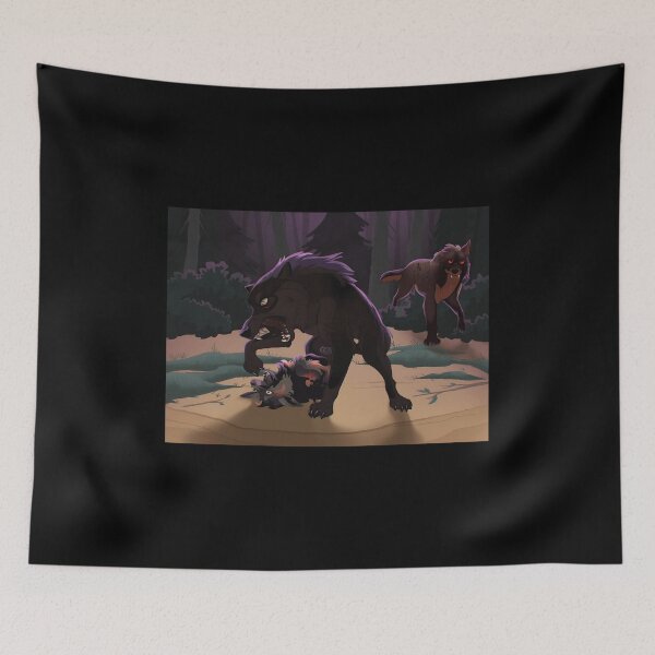 Item preview, Dark Wolves Battling in a Shadowy Forest Scene designed and sold by fibiiistd.