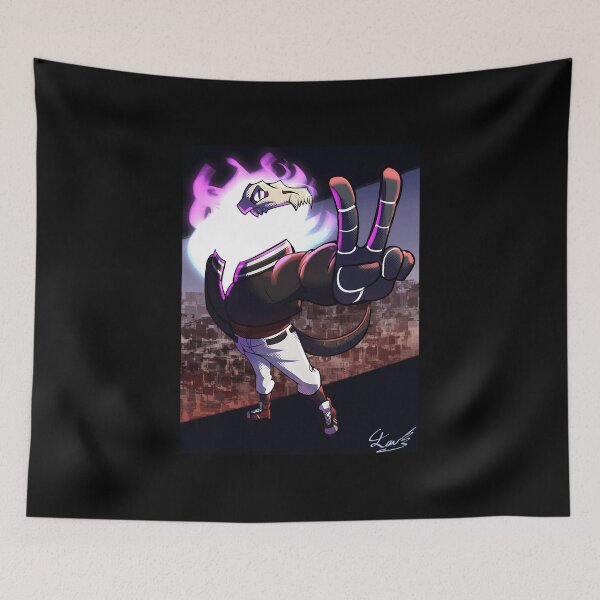 Item preview, Flaming Skull Character Peace Sign Illustration designed and sold by fibiiistd.