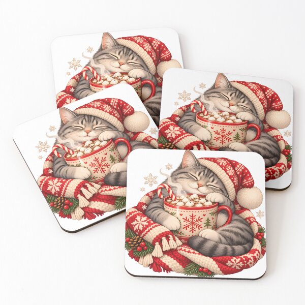 Item preview, Hot Cocoa Cat – Cozy Retro Winter Cat with Marshmallow Mug designed and sold by Big Smile Studio.