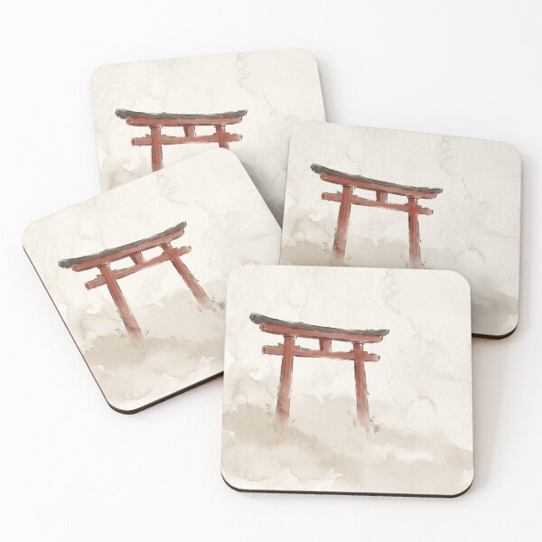 Item preview, Torii Gate in Mist Japandi Minimalist Japan Wall Art Wabi Sabi Neutral Decor designed and sold by WabiSabiEssence.