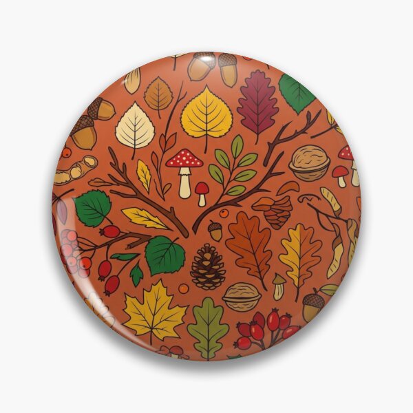 Item preview, Cozy Autumn Leaves and Forest Elements Seamless Pattern, Fall Harvest Nature Illustration designed and sold by crackerflake.