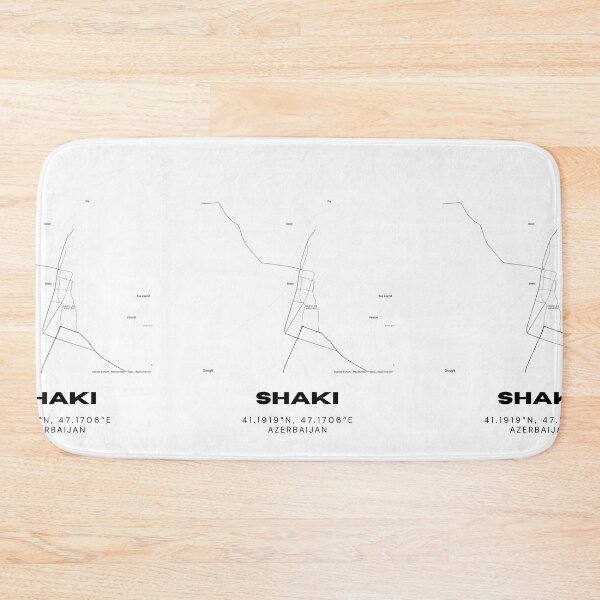 Item preview, Shaki Azerbaijan Map Coordinates Minimalist Location Design designed and sold by RM-Journey.