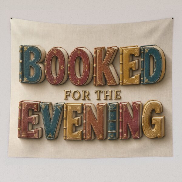 Item preview, Booked for the Evening – Vintage Books Typography for Book Lovers designed and sold by Kaleidoscope Print.