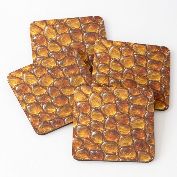 Item preview, Golden Amber Glass Pebble Texture – Honey Crystal Stone Pattern designed and sold by Kaleidoscope Print.