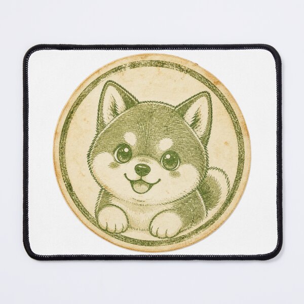 Item preview, Matcha Green Shiba Inu Rubber Stamp Impression designed and sold by Kawaii Matcha Studio.