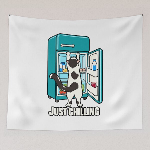 Item preview, Just Chilling Funny Fridge Cat designed and sold by NatureStyle555.