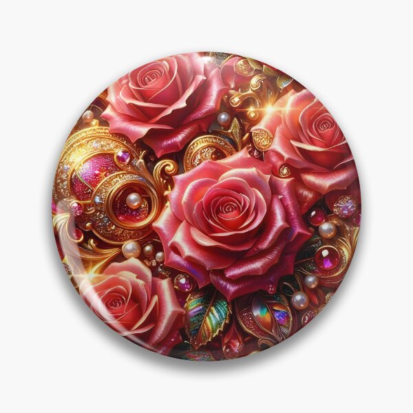 Item preview, Elegant Gold Royal Roses and Jeweled Petals Design designed and sold by Sybille-Yates.