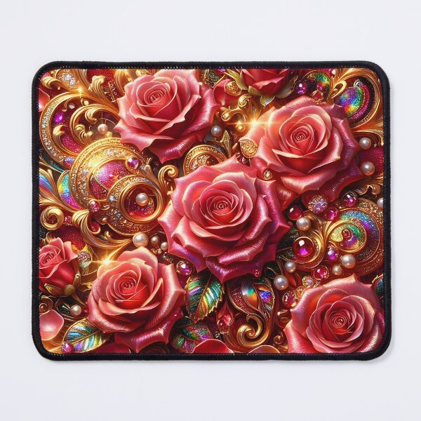 Item preview, Elegant Gold Royal Roses and Jeweled Petals Design designed and sold by Sybille-Yates.