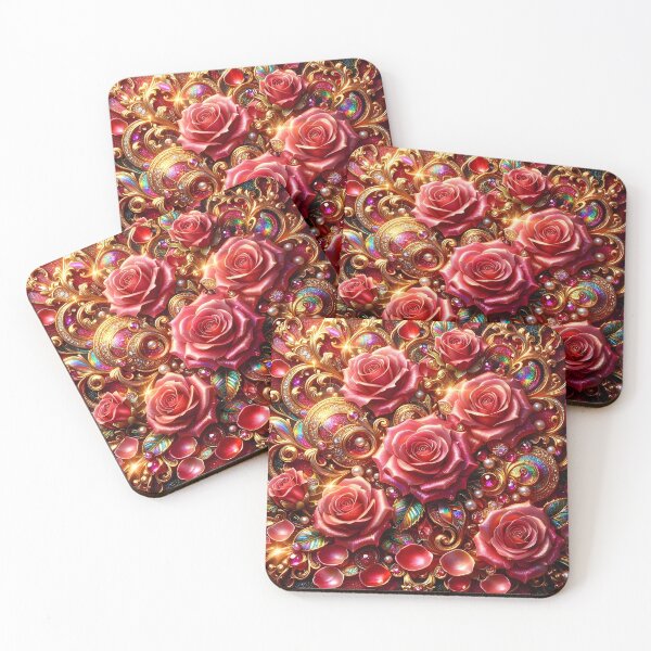 Item preview, Elegant Gold Royal Roses and Jeweled Petals Design designed and sold by Sybille-Yates.