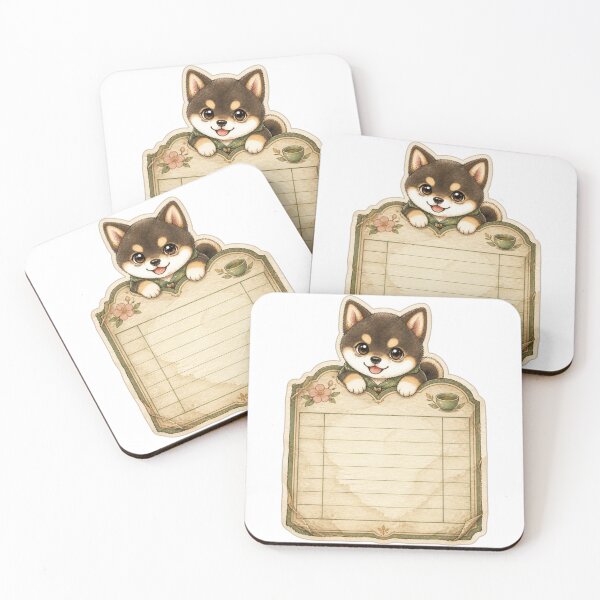 Item preview, Vintage Tea House Order Slip Sesame Shiba Inu designed and sold by Kawaii Matcha Studio.