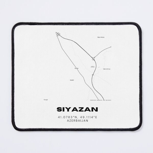 Item preview, Siyazan Azerbaijan Map Coordinates Minimalist Location Design designed and sold by RM-Journey.