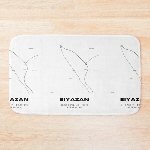 Item preview, Siyazan Azerbaijan Map Coordinates Minimalist Location Design designed and sold by RM-Journey.