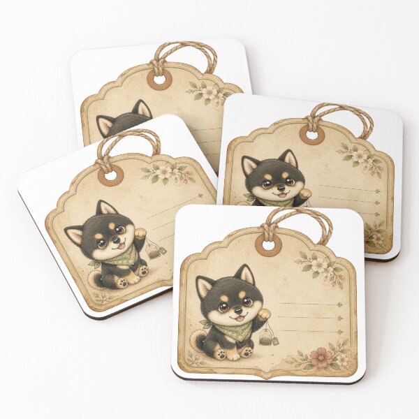 Item preview, Kraft Shipping Tag Black and Tan Shiba Inu designed and sold by Kawaii Matcha Studio.