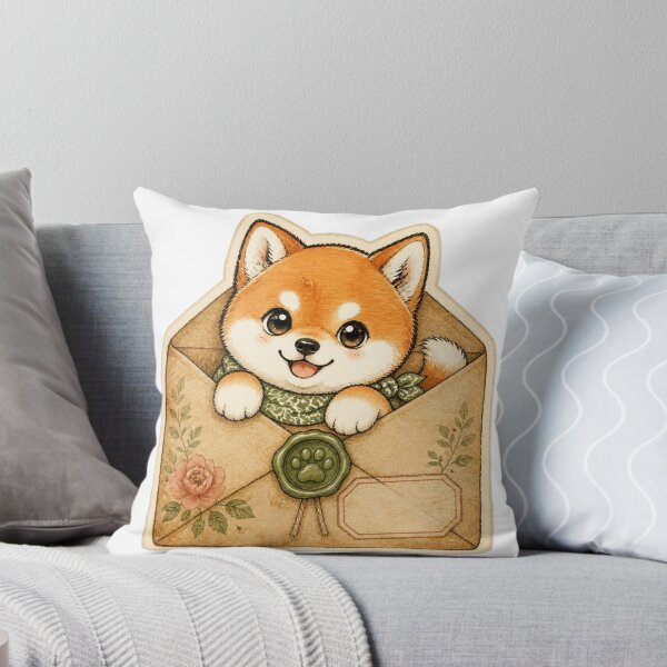 Item preview, Red Shiba Inu in Envelope with Wax Seal designed and sold by Kawaii Matcha Studio.