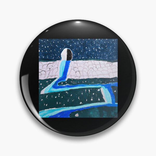 Item preview, Abstract Winter Night Landscape with Blue River designed and sold by fibiiistd.