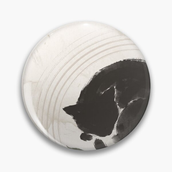 Item preview, Sleeping Cat Japandi Minimalist Japanese Ink Art Wabi Sabi Neutral Decor designed and sold by WabiSabiEssence.