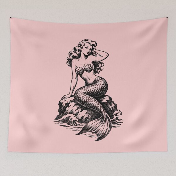 Item preview, Halftone Mermaid designed and sold by Texterns.
