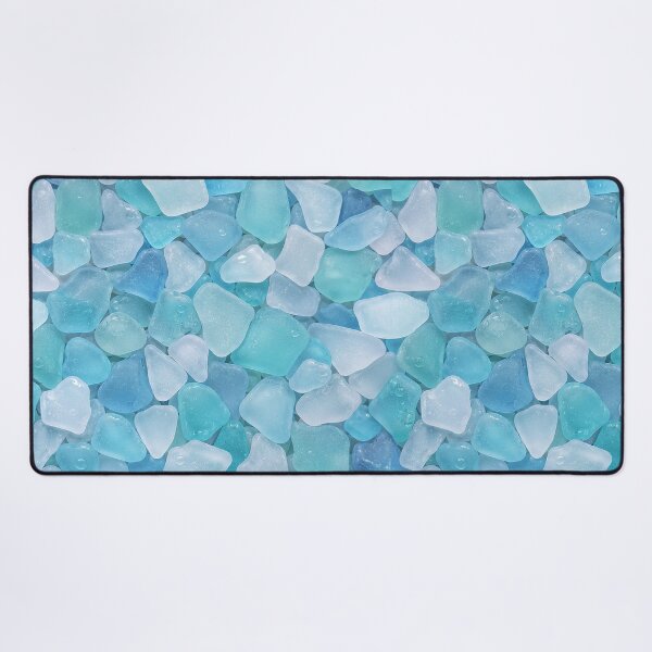 Item preview, Sea Glass, Frosted Texture, Turquoise Pebbles, Aqua Crystals, Coastal Decor, Translucent Stones, Icy Blue, Beach Treasures, Glass Mosaic, Ocean Aesthetic designed and sold by Wowbuystore.