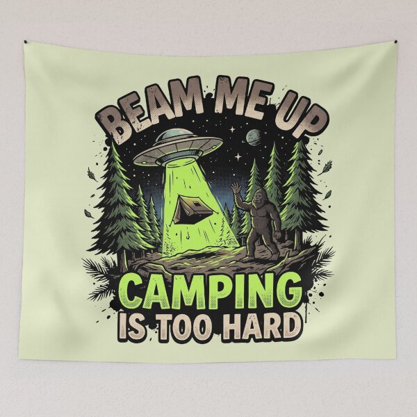 Item preview, Alien Abduction Tent Bigfoot Funny Camping Graphic designed and sold by MarCinu Art.