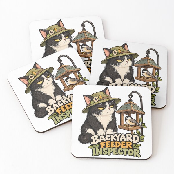 Item preview, Funny Birdwatching Cat – Backyard Bird Feeder Inspector Sticker designed and sold by The Silly Grumpy Society.